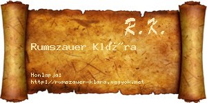 Rumszauer Klára névjegykártya