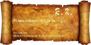Rumszauer Klára névjegykártya