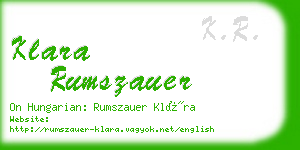 klara rumszauer business card
